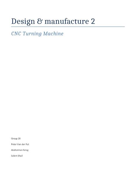 Lab Report CNC Lathe 